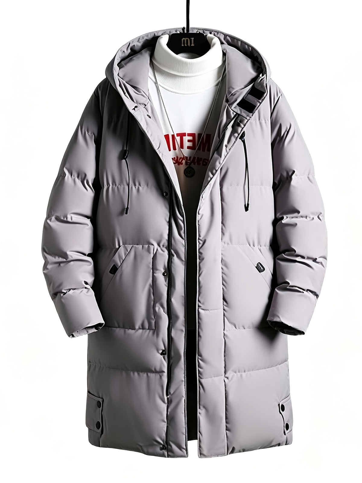 Manteau pour homme, à capuche, vert