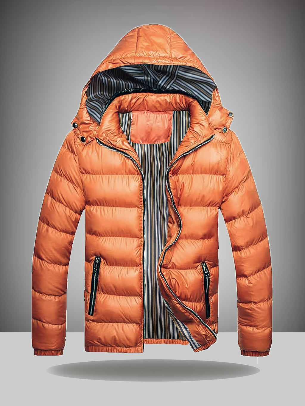 Manteau pour homme, à capuche, brun jaunâtre
