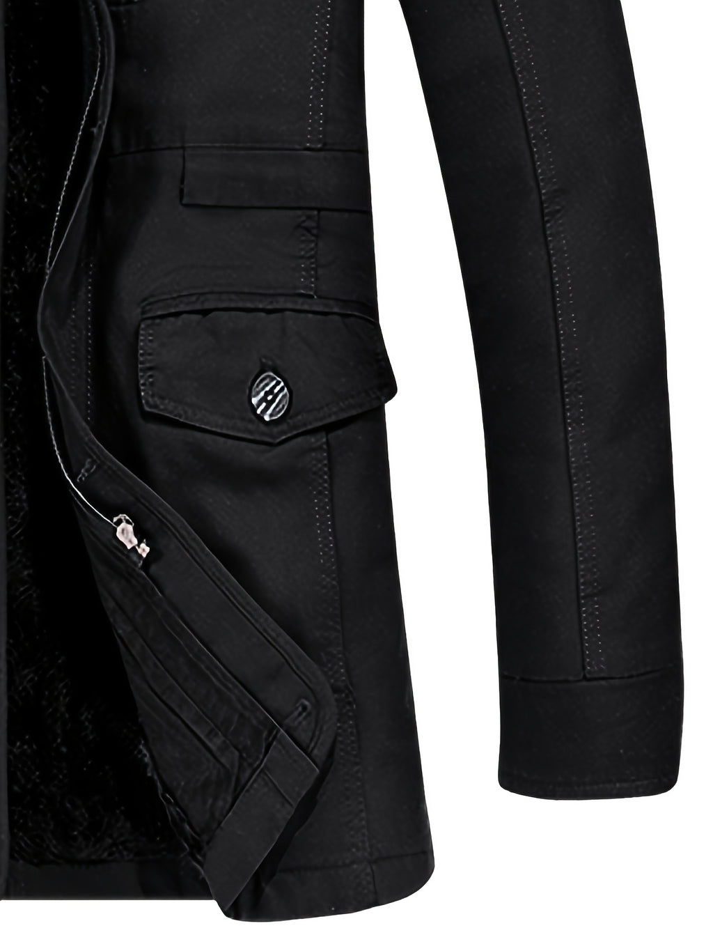Parka matelassée pour homme, capuche amovible, à col montant