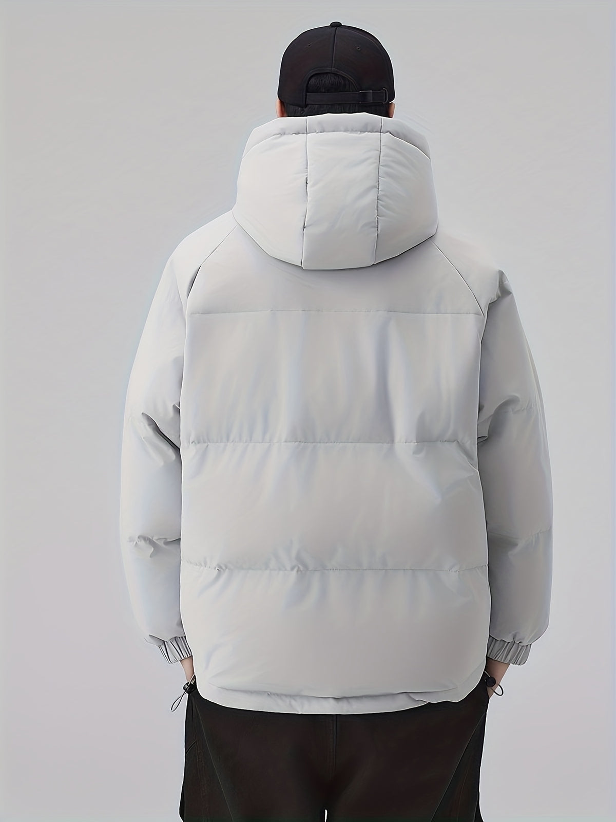 Manteau matelassé pour homme, patchwork, à capuche
