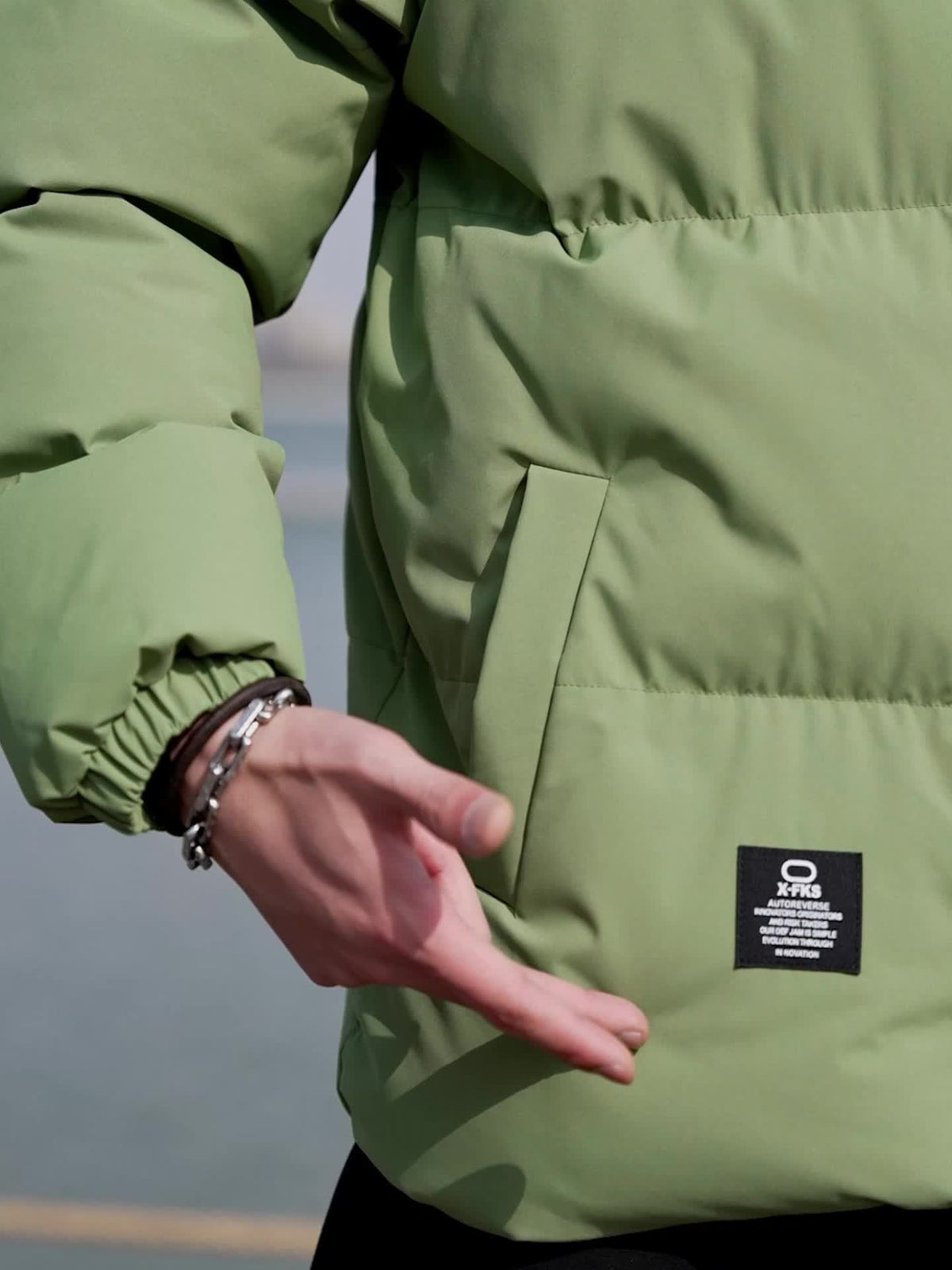 Veste pour homme, coupe-vent, à col montant, noir