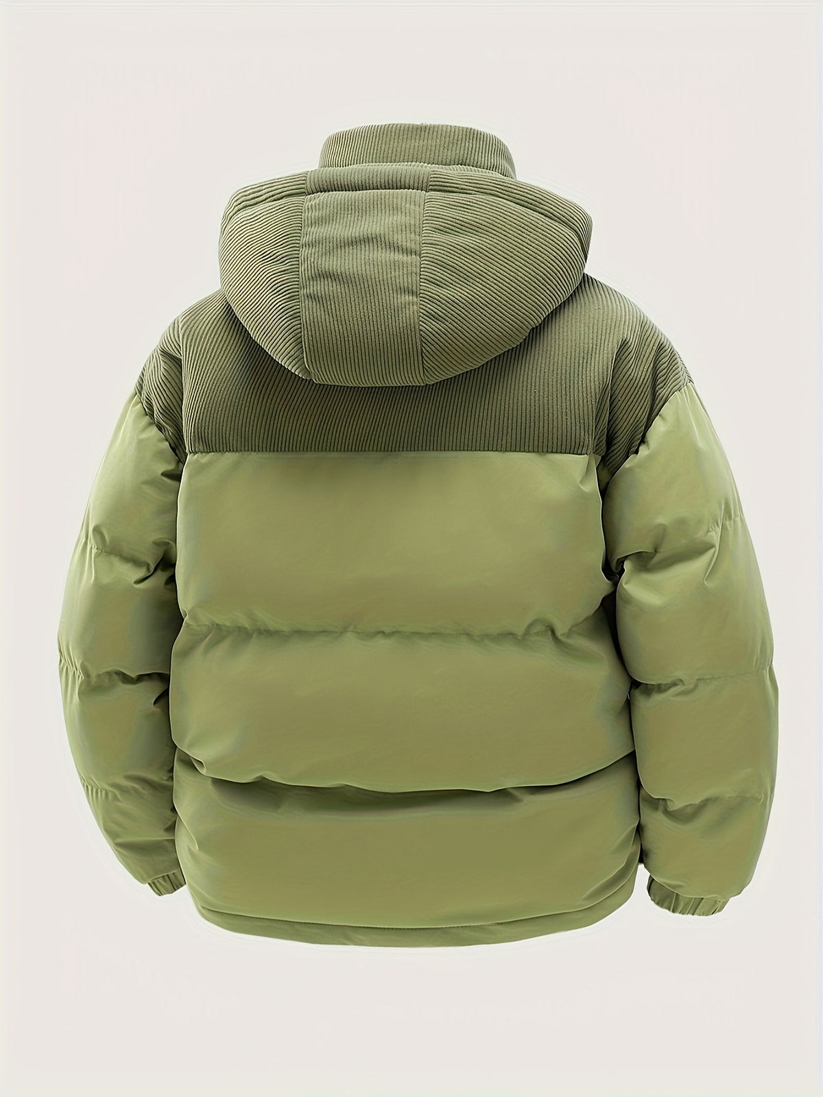 Manteau matelassé pour homme, capuche amovible, brun
