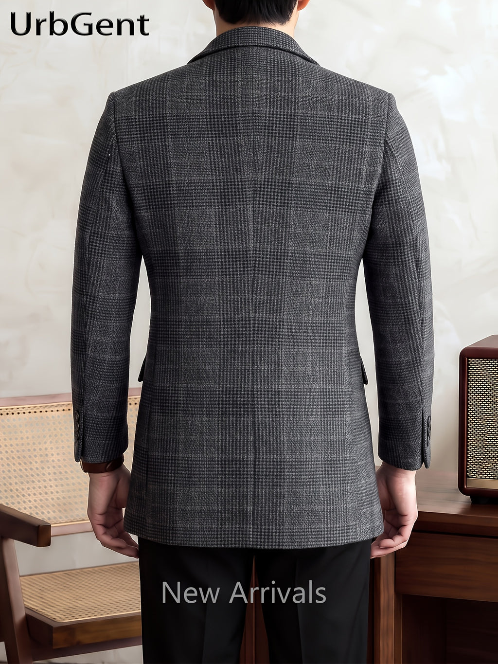 Manteau en laine, 100 % laine, tweed, détail du vêtement