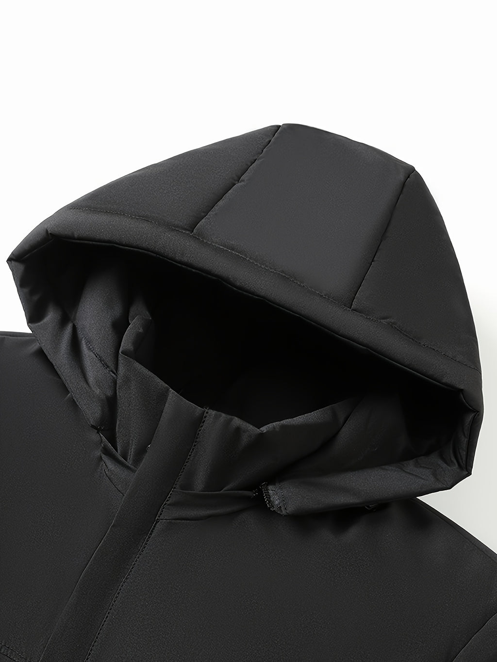Parka pour homme, coupe-vent, à capuche, noir