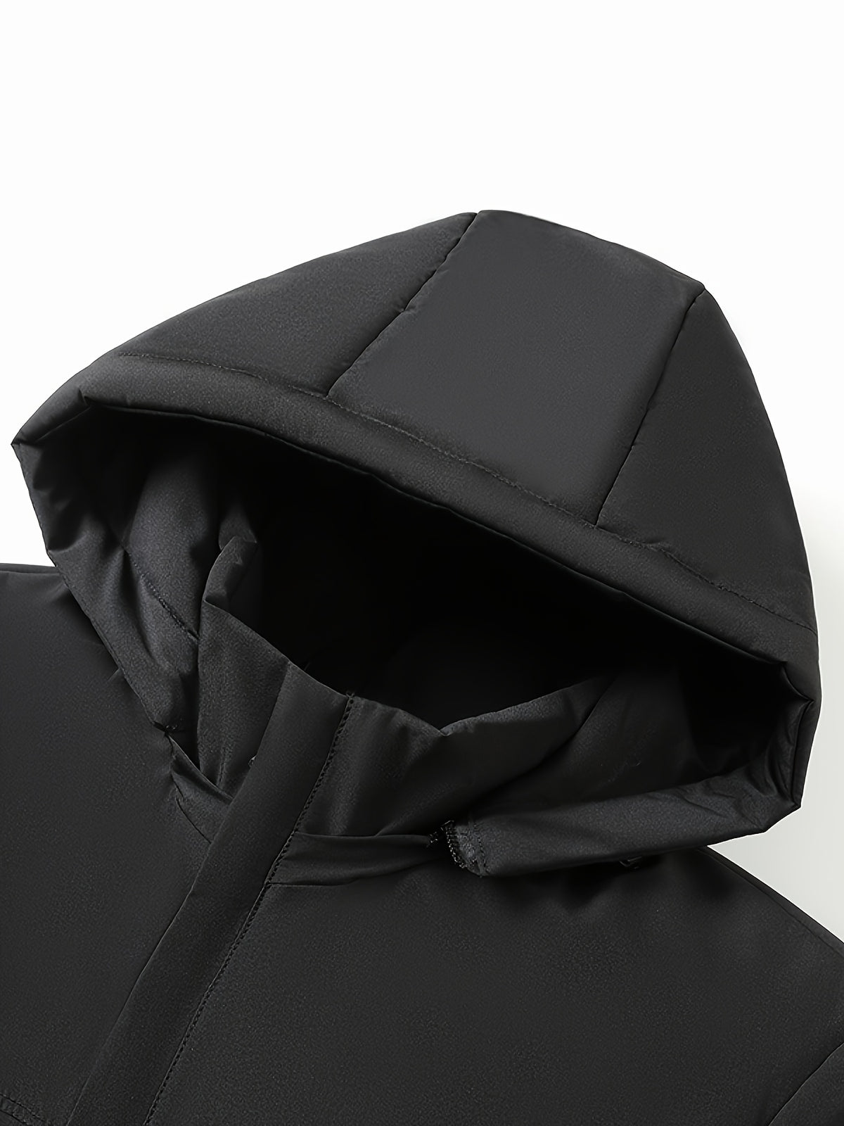 Parka pour homme, coupe-vent, à capuche, noir