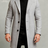 Manteau, à revers, gris ardoise, coloris gris clair