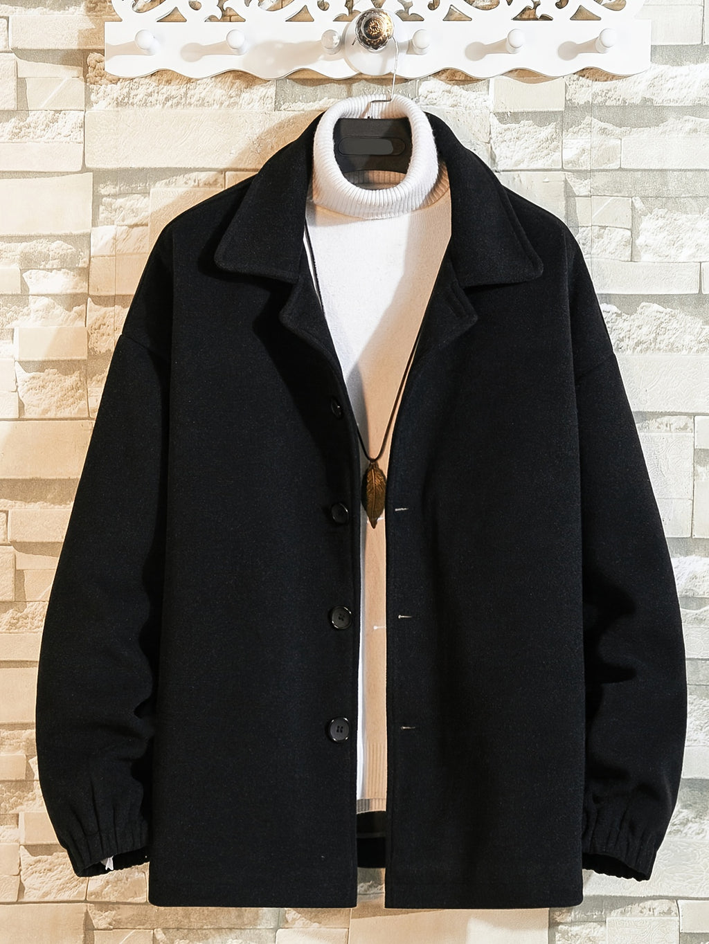 Veste pour homme, à revers, abricot