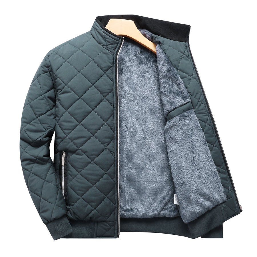 Manteau matelassé, à col montant, gris, coloris gris