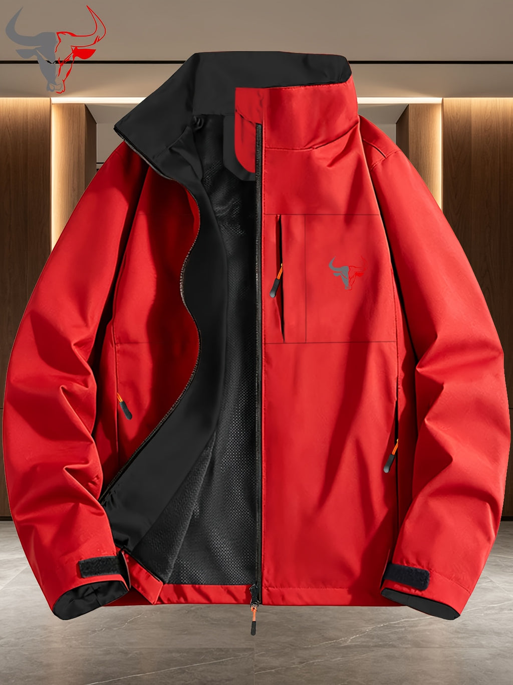 Veste pour homme, coupe-vent, à col montant, bleu royal