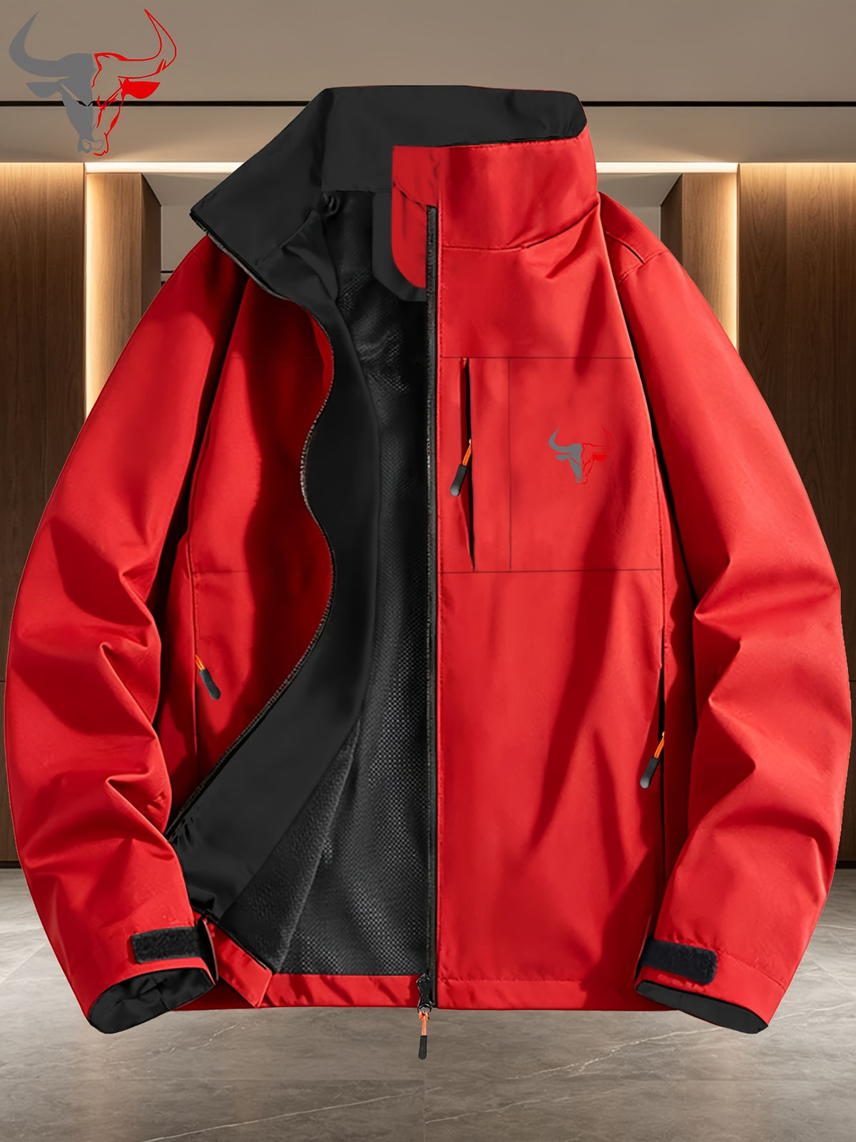 Veste pour homme, coupe-vent, à col montant, bleu royal
