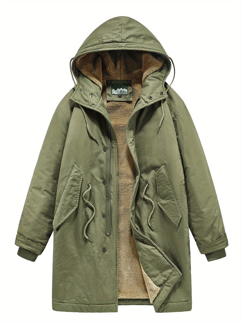Manteau matelassé pour homme, à capuche, vert foncé