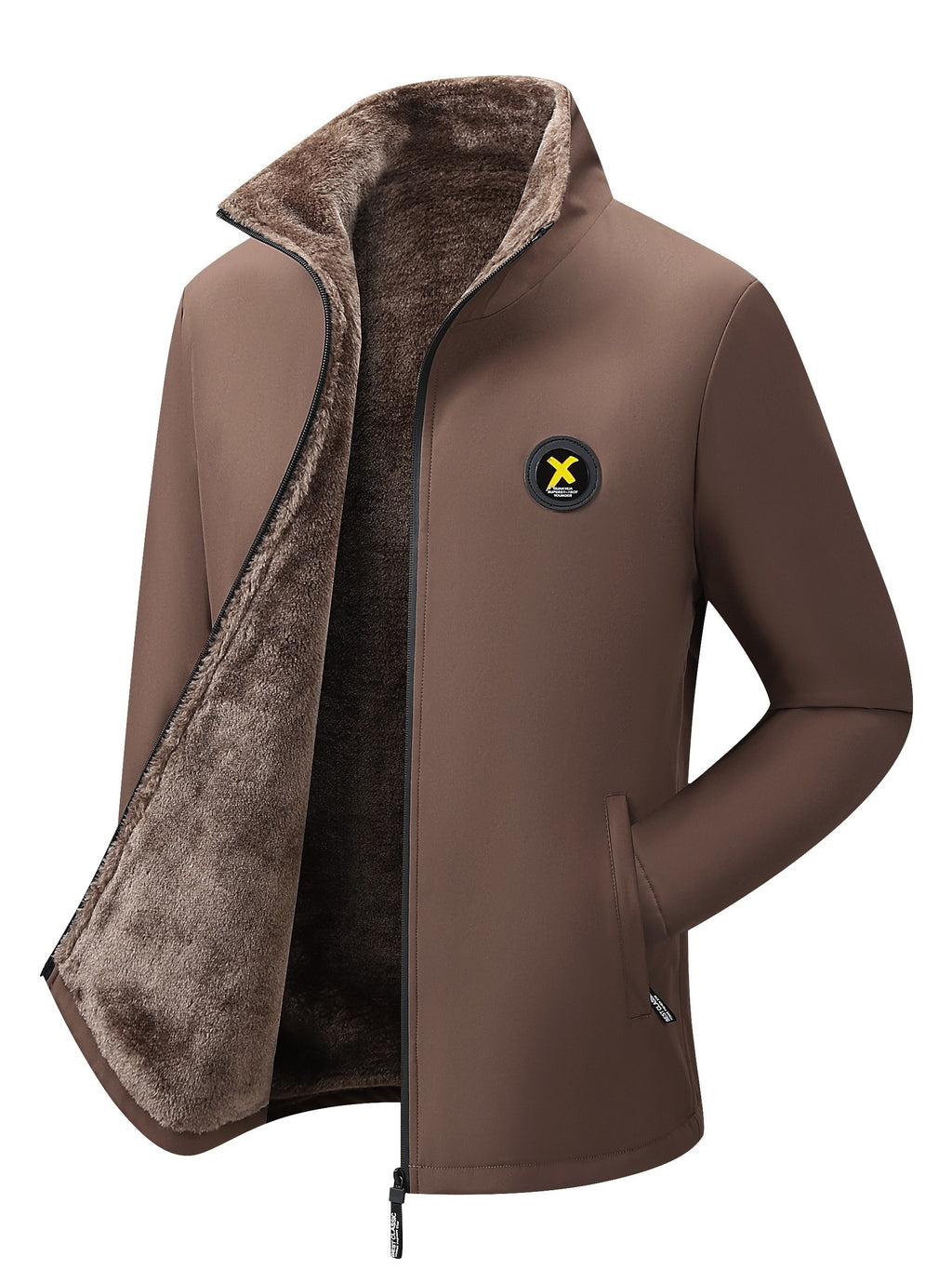 Veste matelassée pour homme, velours, à col montant