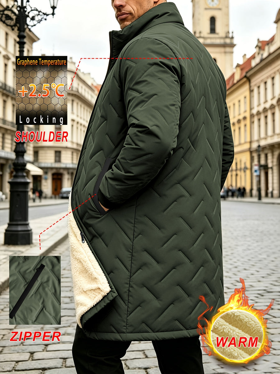 Parka long, polaire, à col montant, détail du vêtement
