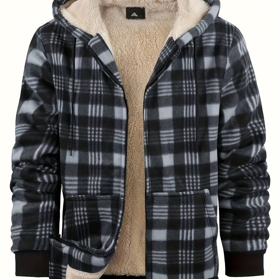 Veste, à carreaux, à capuche, grille 04, coloris grille 04