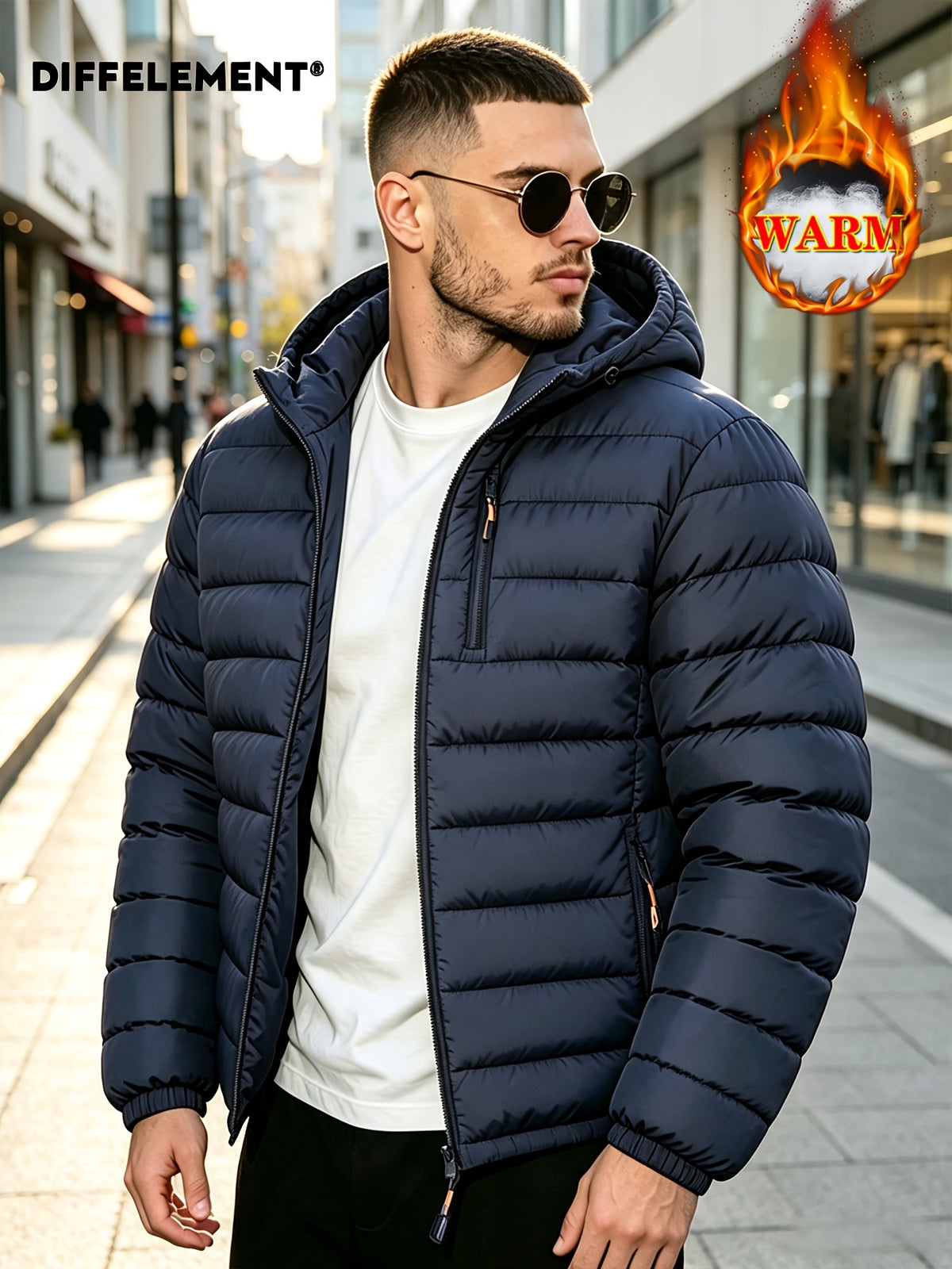 Veste pour homme, coupe-vent, à capuche, gris