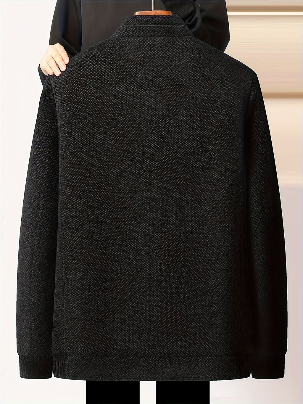 Veste, à col montant, noir bleu, détail du vêtement
