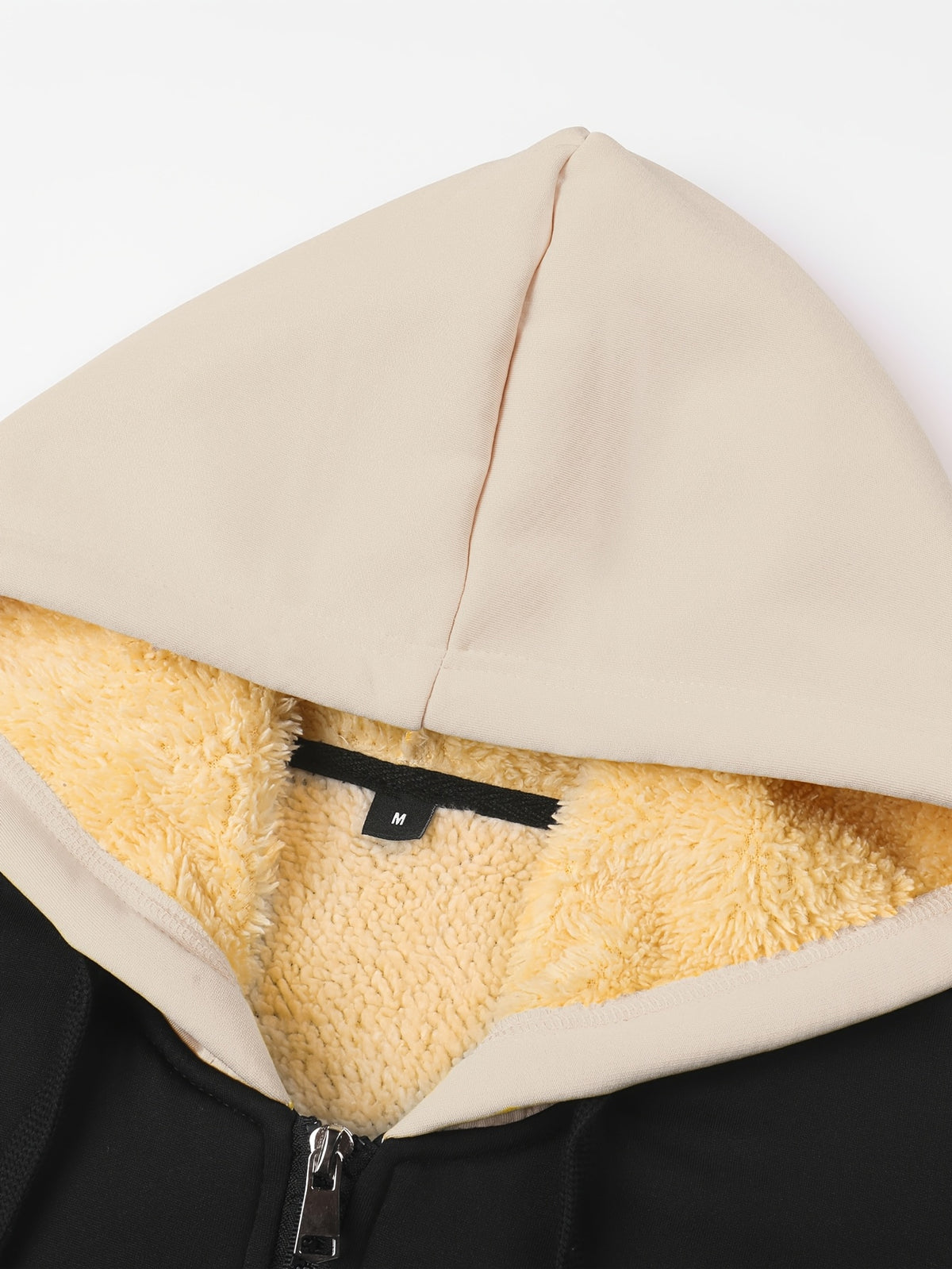 Veste pour homme, polaire, à capuche, grand noir