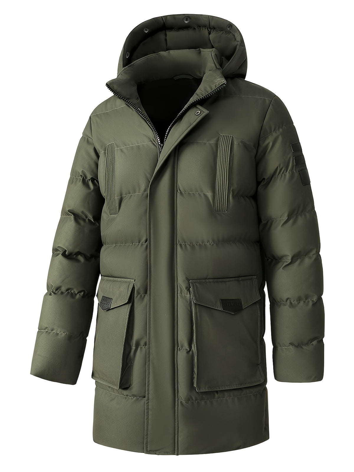 Veste long pour homme, grandes tailles, à capuche