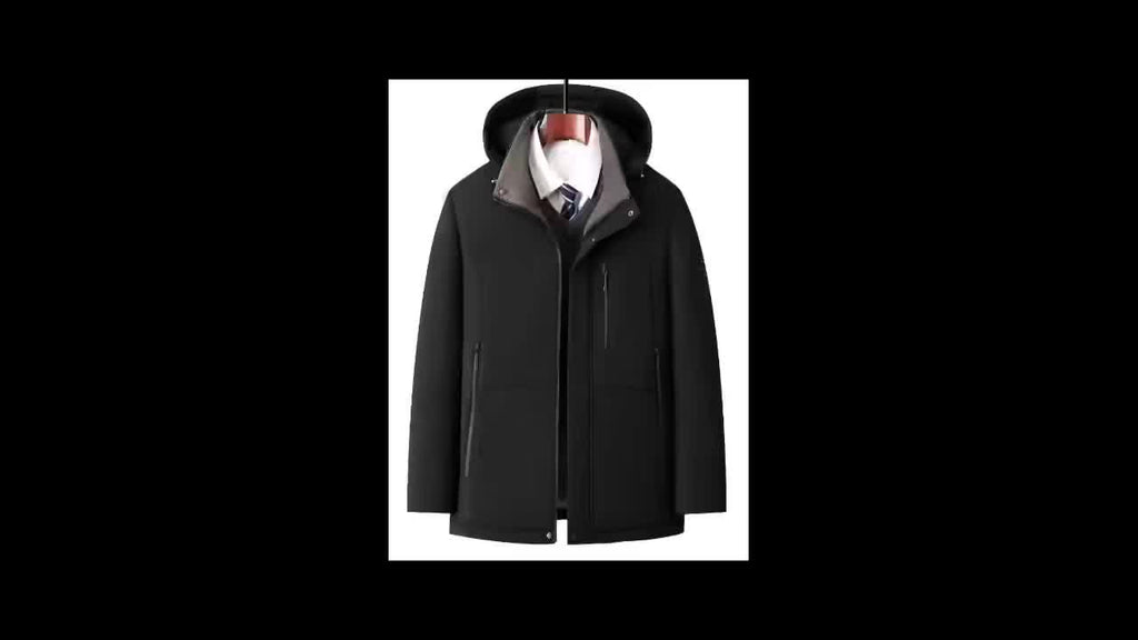 Veste pour homme, capuche amovible, bleu marine