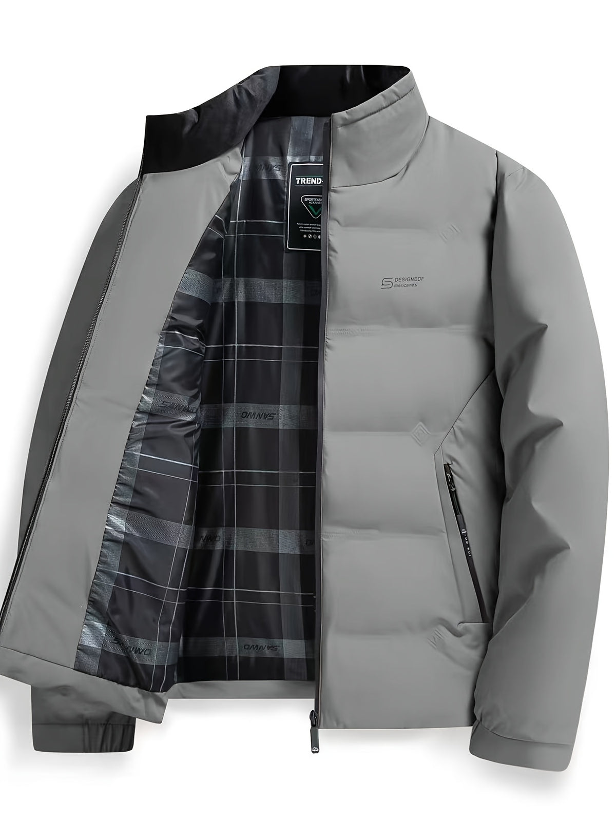 Veste pour homme, à col montant, bleu marine