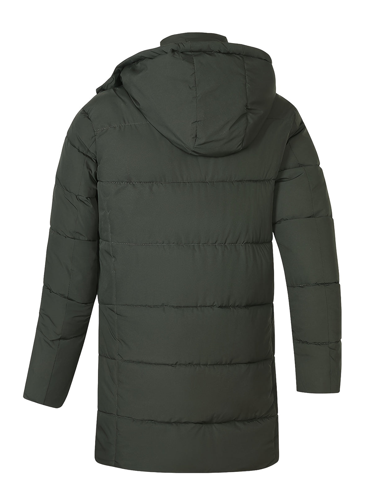 Pardessus matelassé long pour homme, à capuche