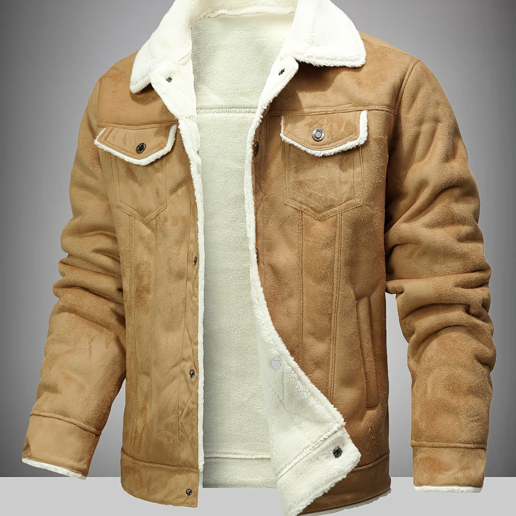 Veste, polaire, à revers, coloris kaki
