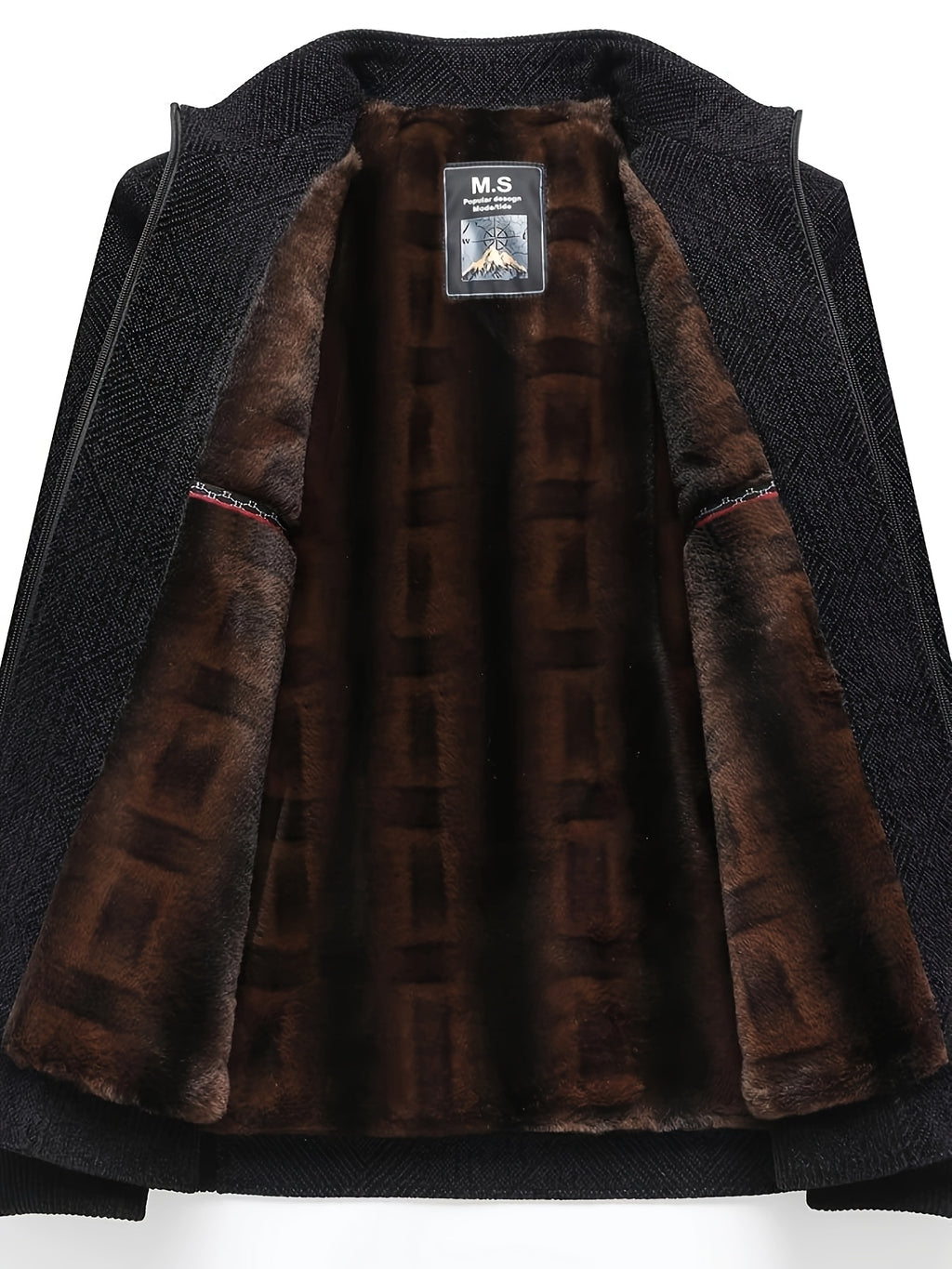 Veste longue, à col montant, noir, photo 11