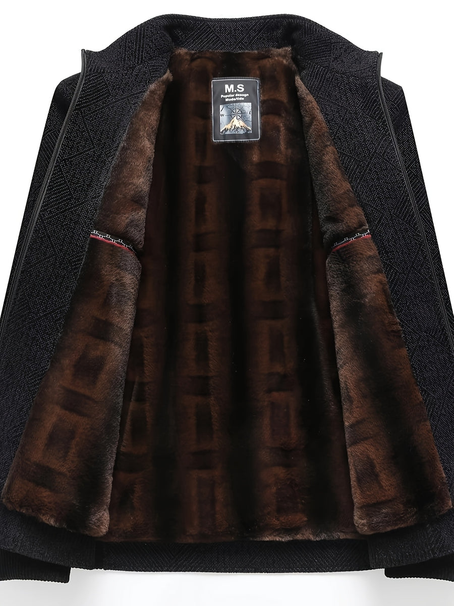 Veste longue, à col montant, noir, photo 11