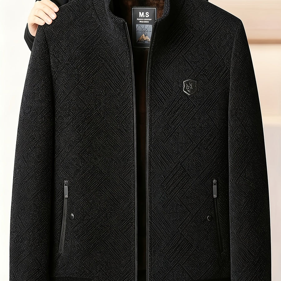 Veste, à col montant, noir bleu, coloris noir bleu, détail