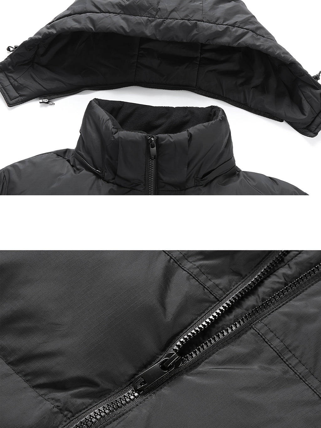 Veste matelassée pour homme, capuche amovible