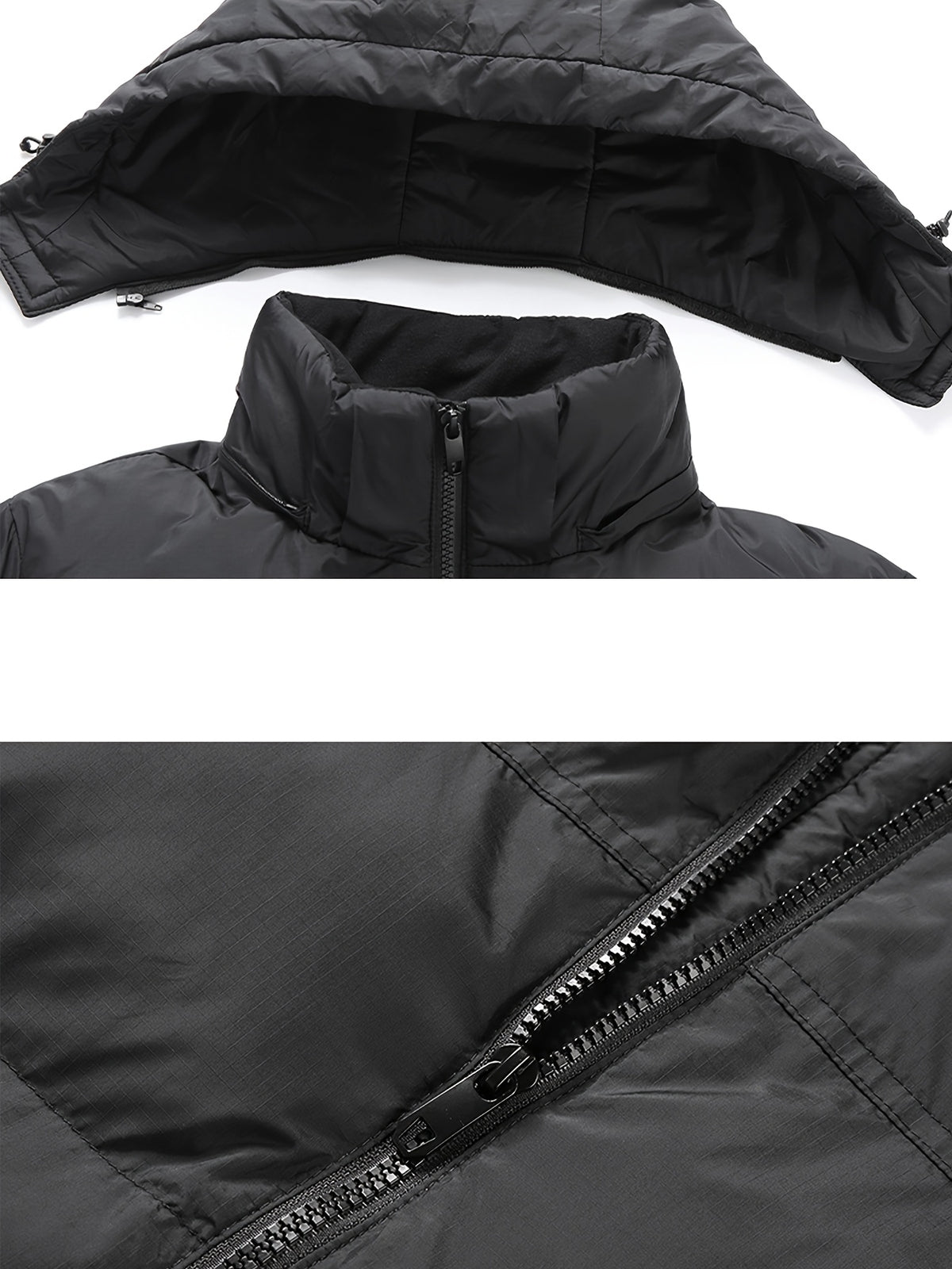 Veste matelassée pour homme, capuche amovible