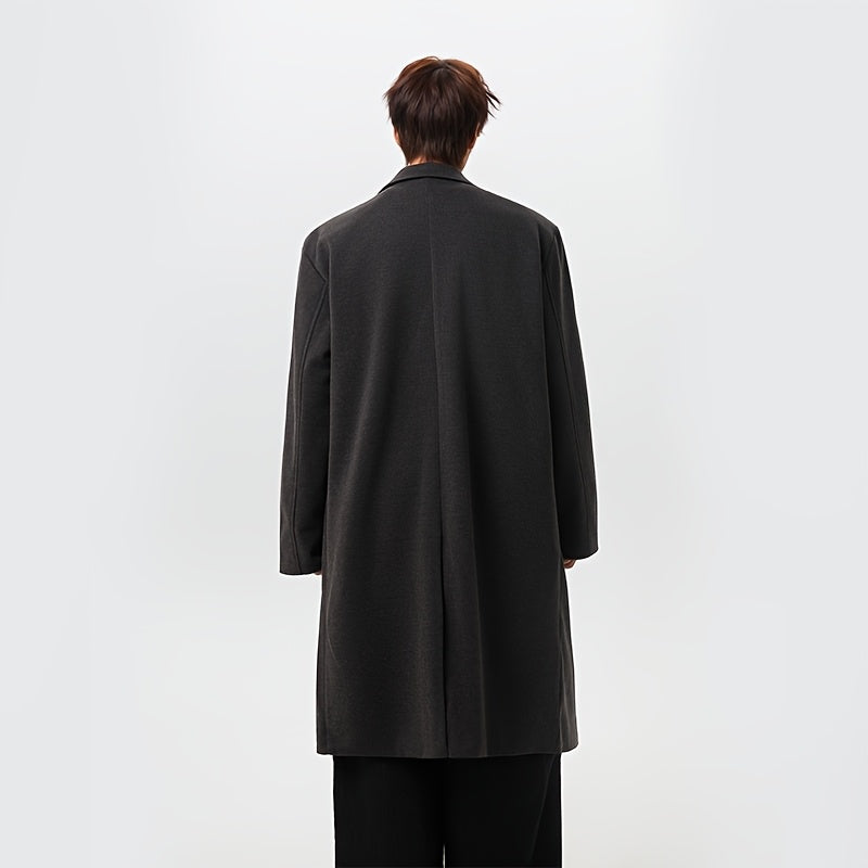 Manteau pour homme, à revers, café