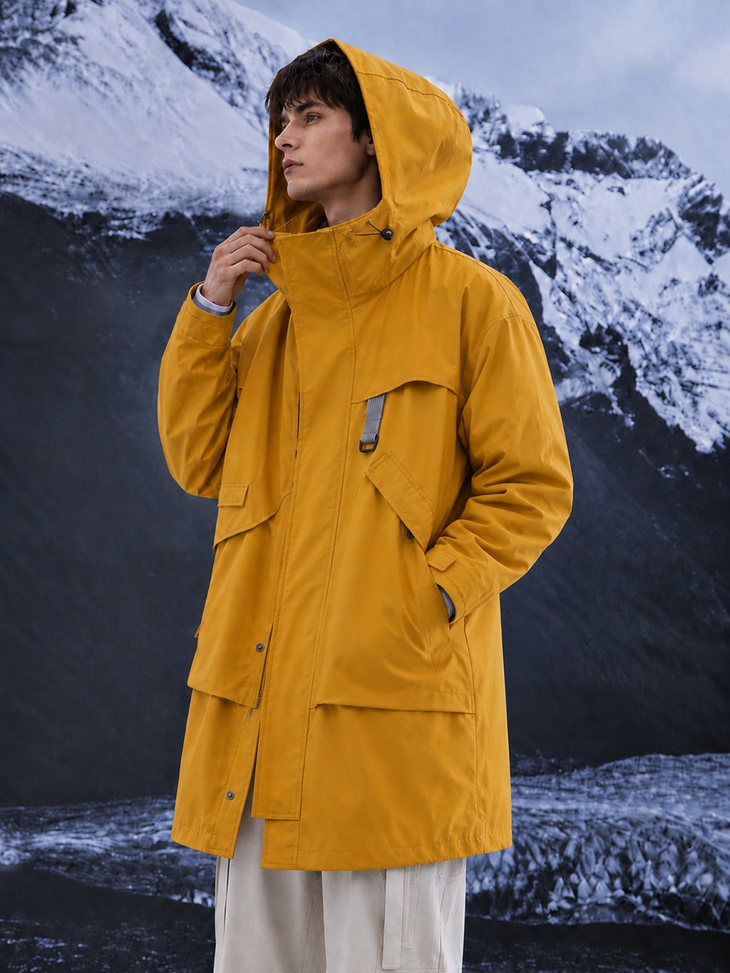 Veste pour homme, à capuche, vert fougère