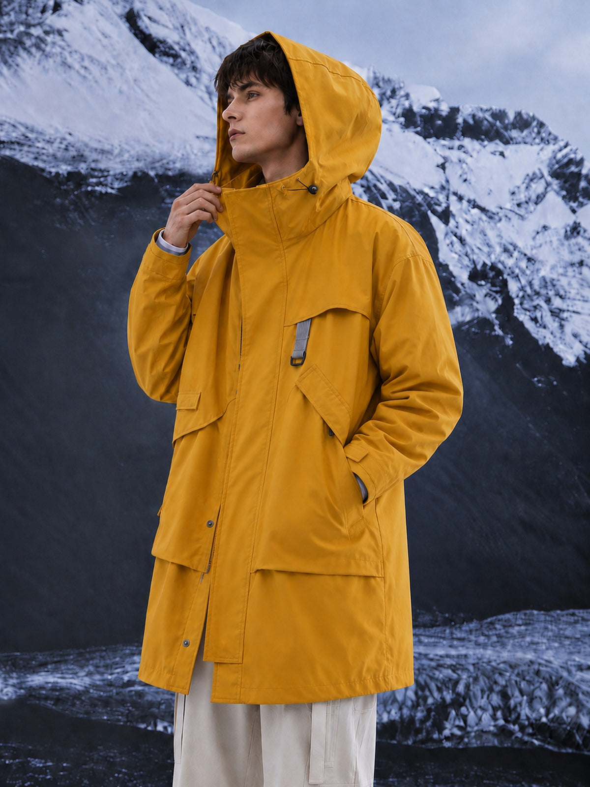 Veste pour homme, à capuche, vert fougère
