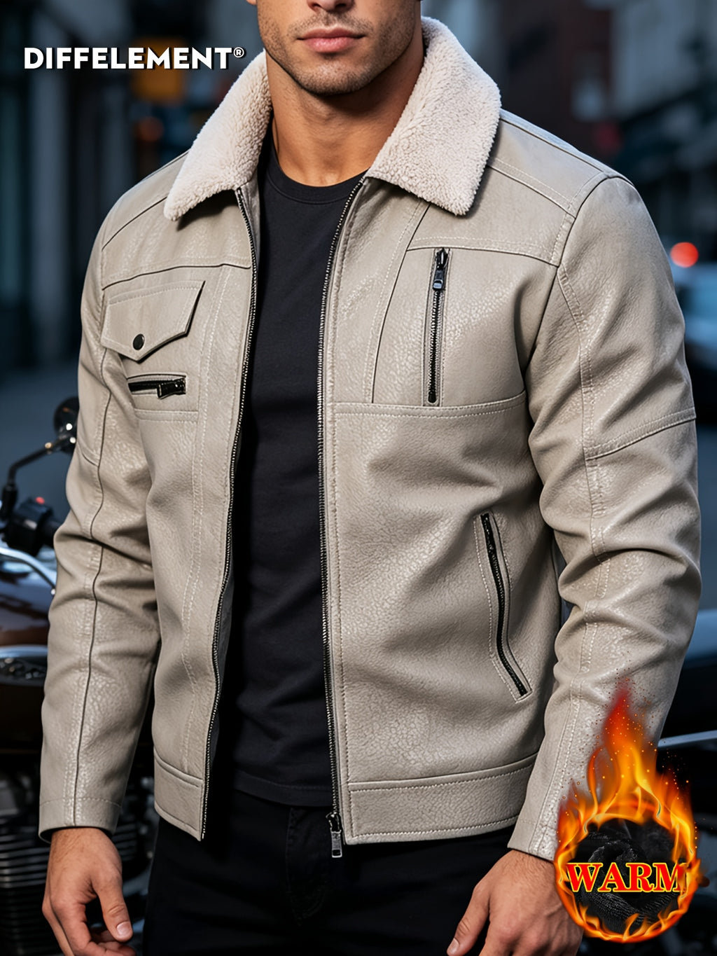 Veste, coupe-vent, à revers, noir, détail du vêtement