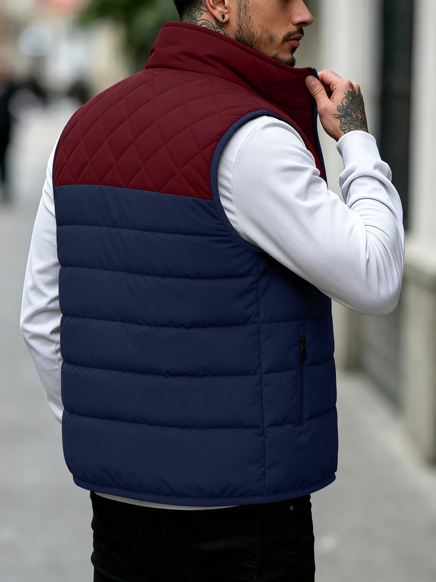 Veste matelassée, coupe-vent, à col montant, col montant, détail du vêtement