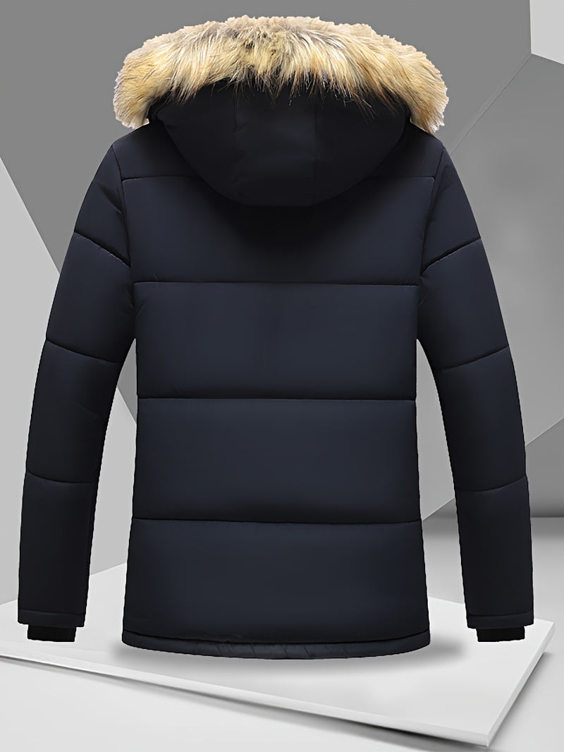 Manteau pour homme, coupe-vent, à capuche, noir foncé