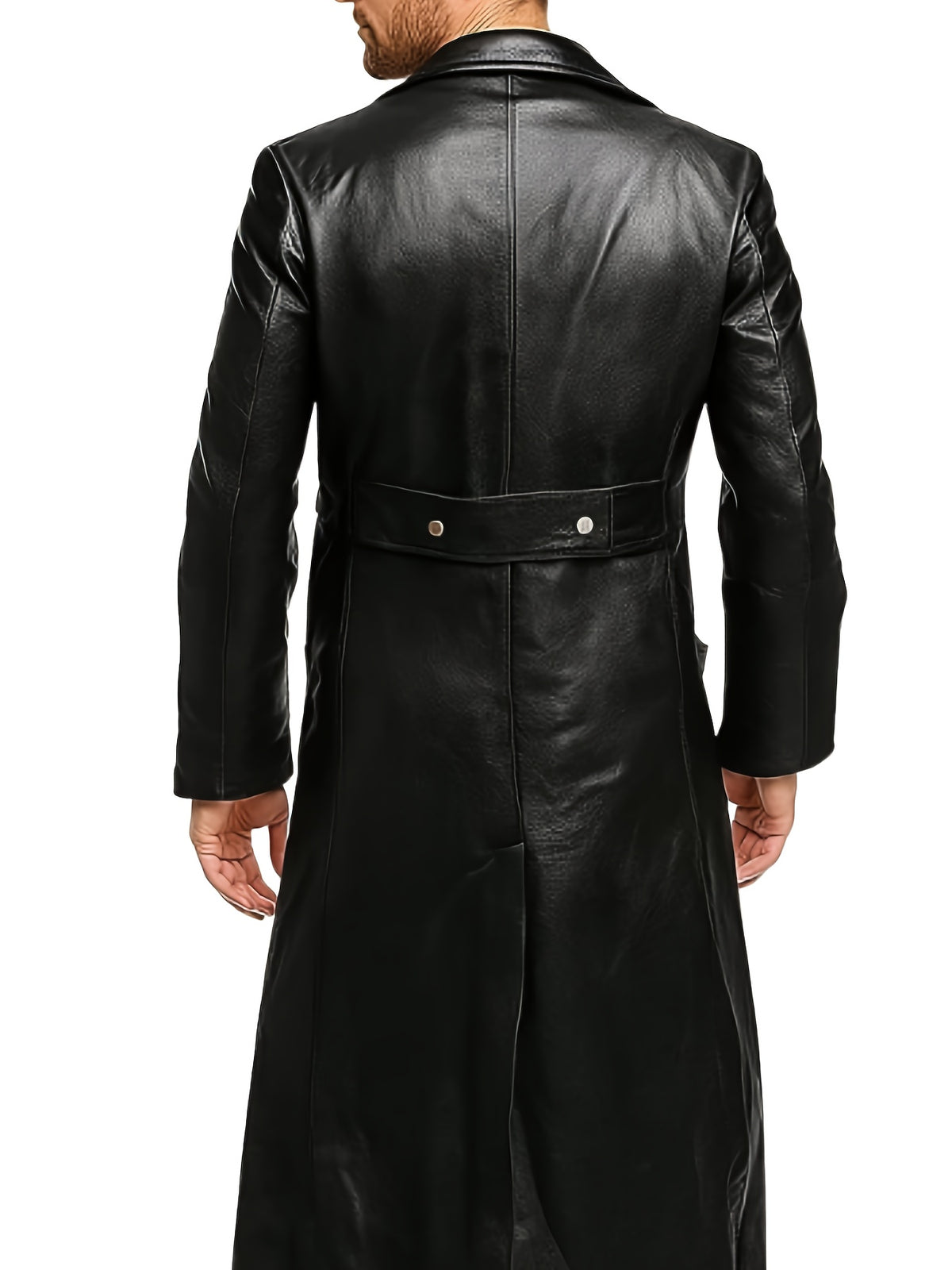 Parapluie Long pour Hommes - Manteau Chaud à Double Boutonnage pour Automne/Hiver avec Col Ajustable & Poches Latérales, Style Décontracté Urbain | Finition Brillante, photo 5 Image