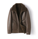Veste en fausse fourrure longue, réversible, café