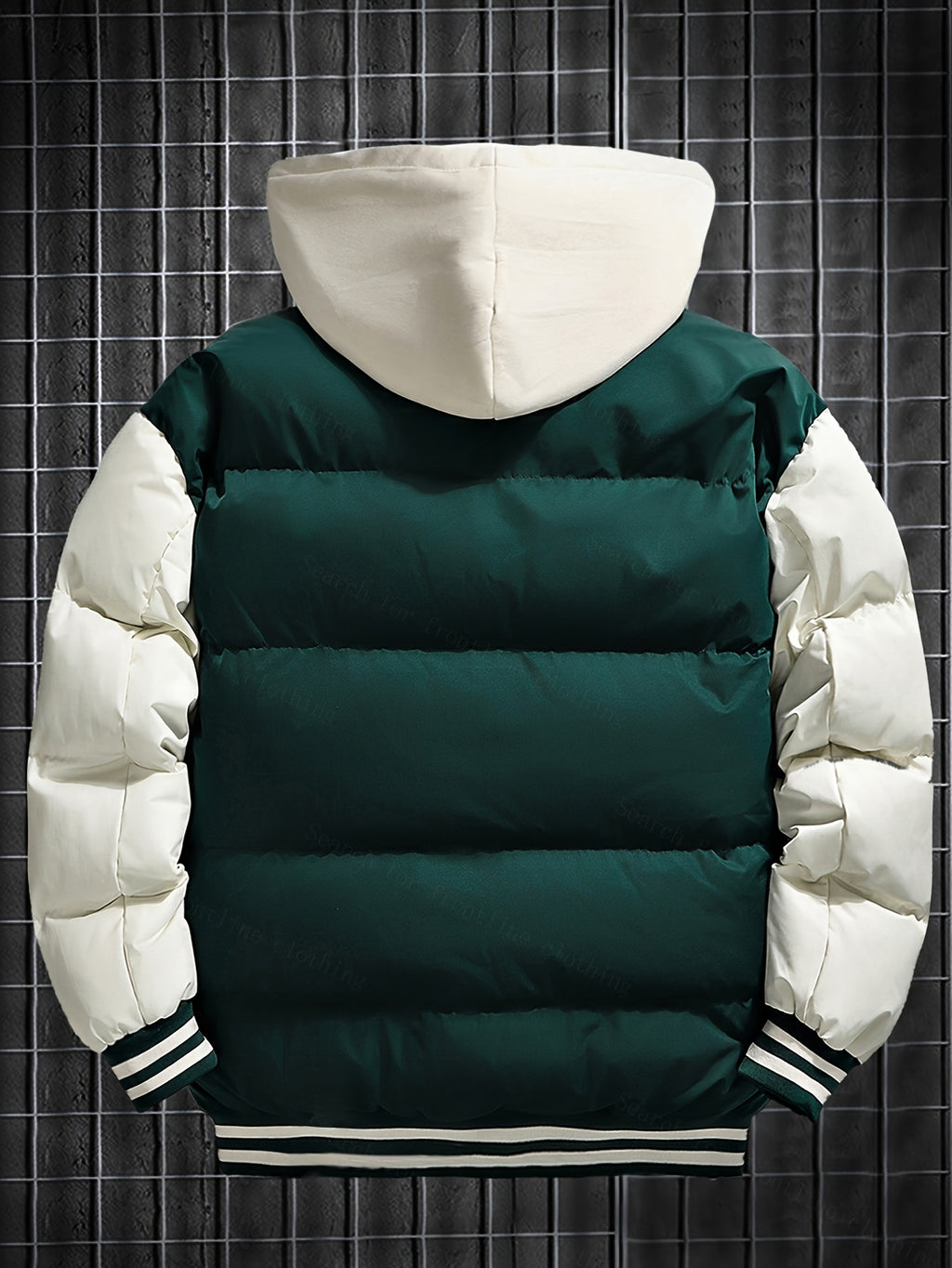 Veste courte à capuche hiver homme broderie complexe tendance marque épaissie costume pain chaud 5760L