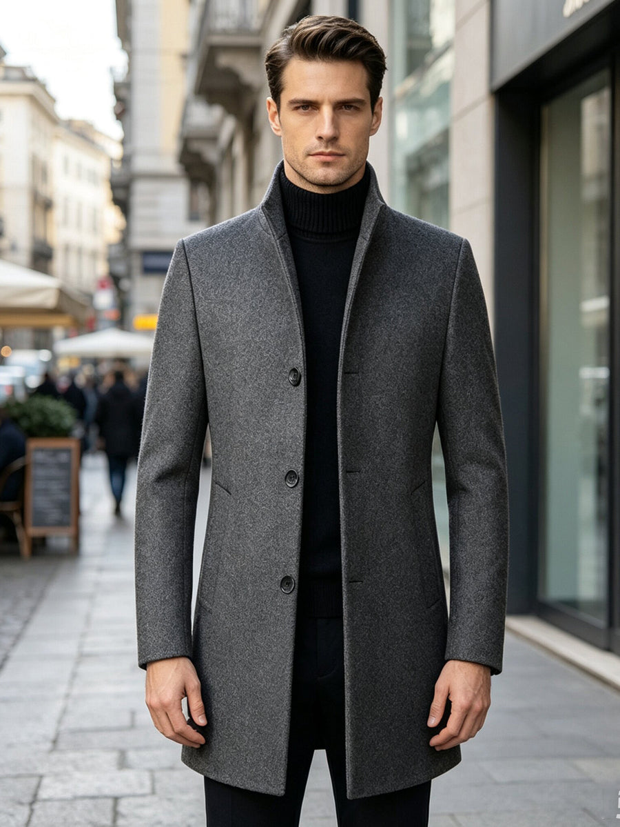 Manteau en laine, 40 % laine, coupe-vent, détail du vêtement