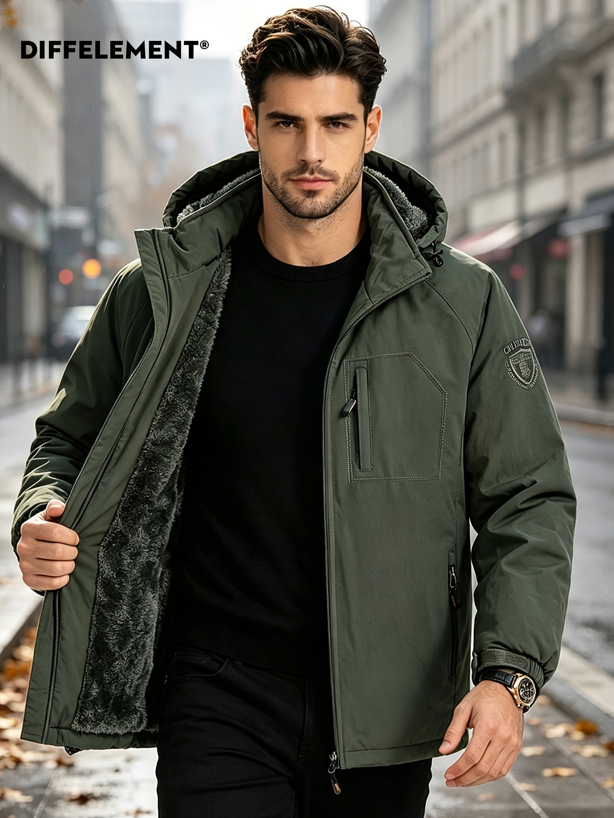 Manteau pour homme, à capuche, modele 7