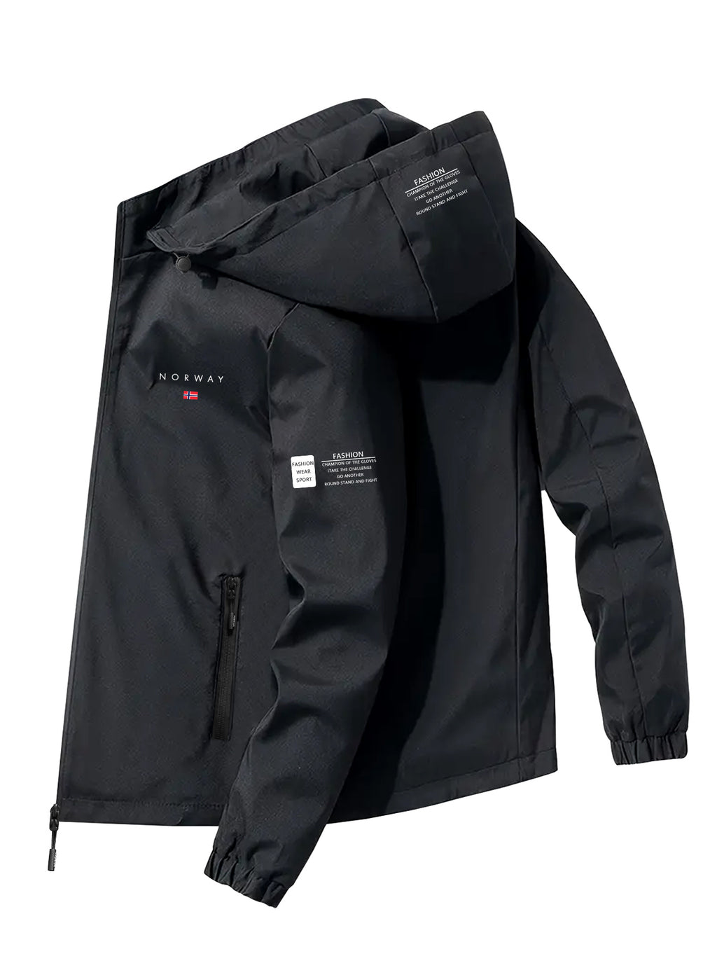 Veste pour homme, coupe-vent, à capuche, bleu étoile