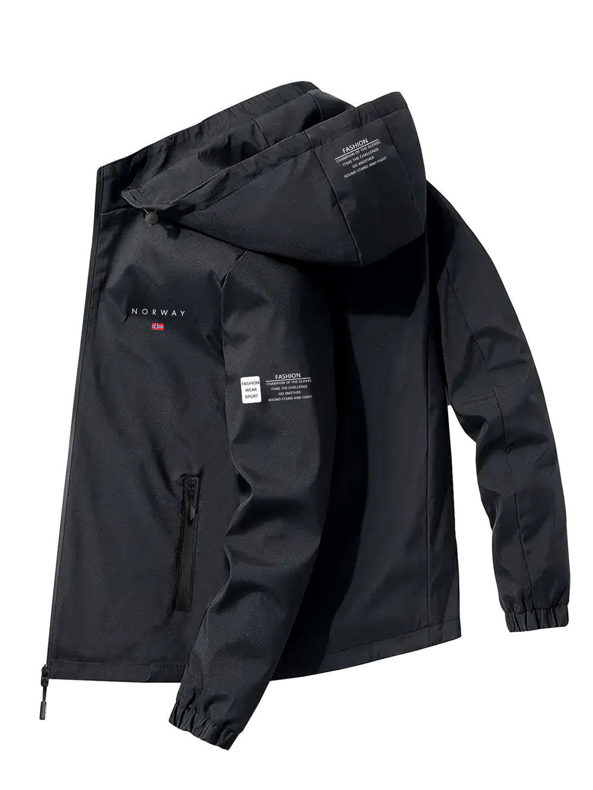 Veste pour homme, coupe-vent, à capuche, bleu étoile