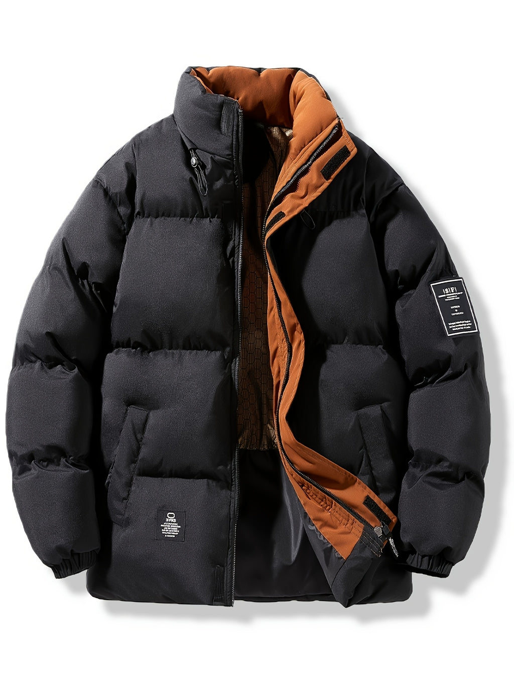 Manteau matelassé pour homme, coupe-vent, à col montant