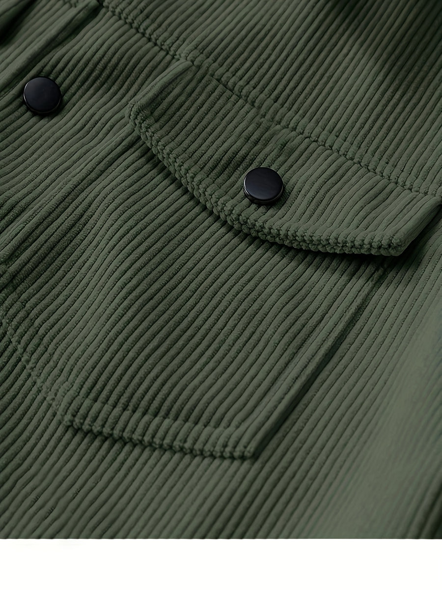 Veste, velours côtelé, à revers, détail du vêtement