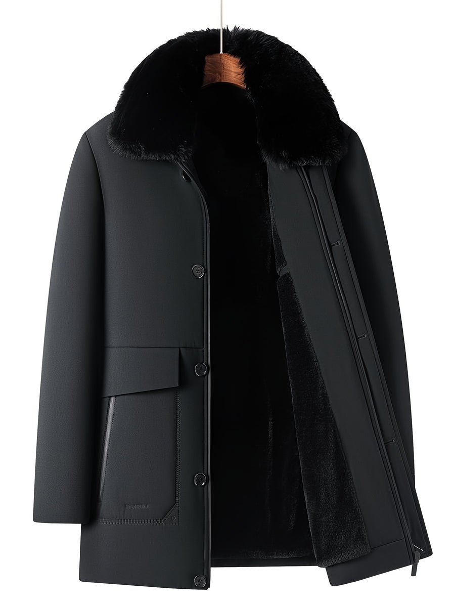 Manteau mi-long doublé et matelassé avec col chaud