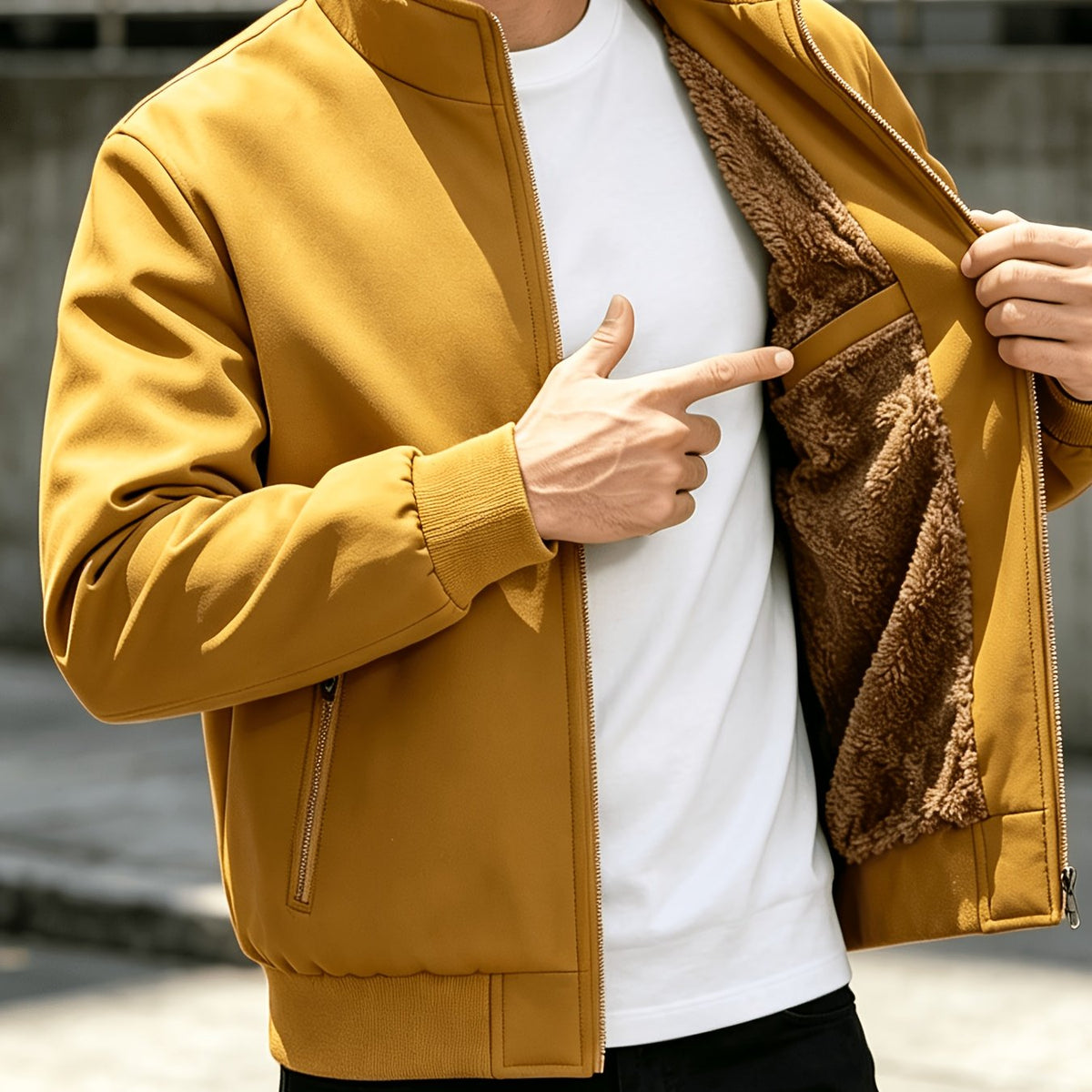 Veste, à col montant, brun jaunâtre, coloris brun jaunâtre Image
