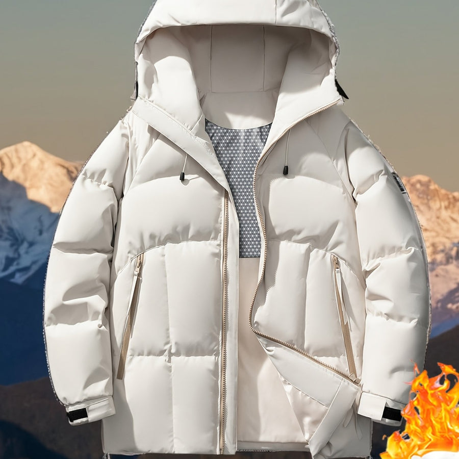 Veste matelassée, coupe-vent, à capuche, gris vert, coloris beige