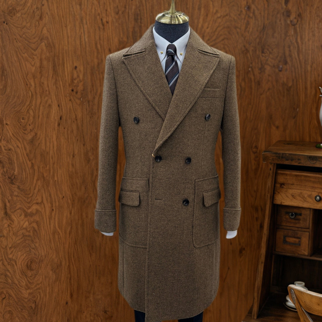 Veste en laine, 50 % laine, à revers, coloris brun